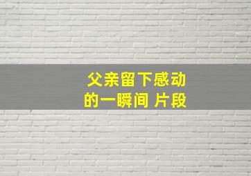 父亲留下感动的一瞬间 片段